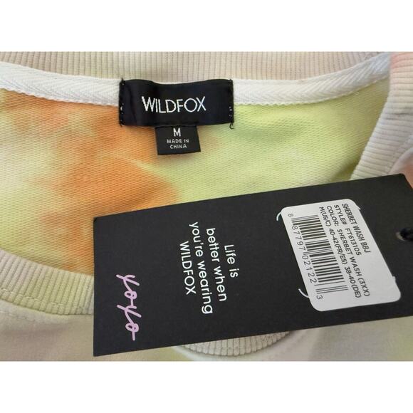 Wildfox Sherbet Wash BBJ Tie Dye Crew Neck Long Sleeve Sweatshirt Size M - Picture 3 of 3
